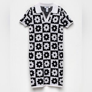 RSQ Girls Black and White Checkered Sweater Dress Sz Girls Medium